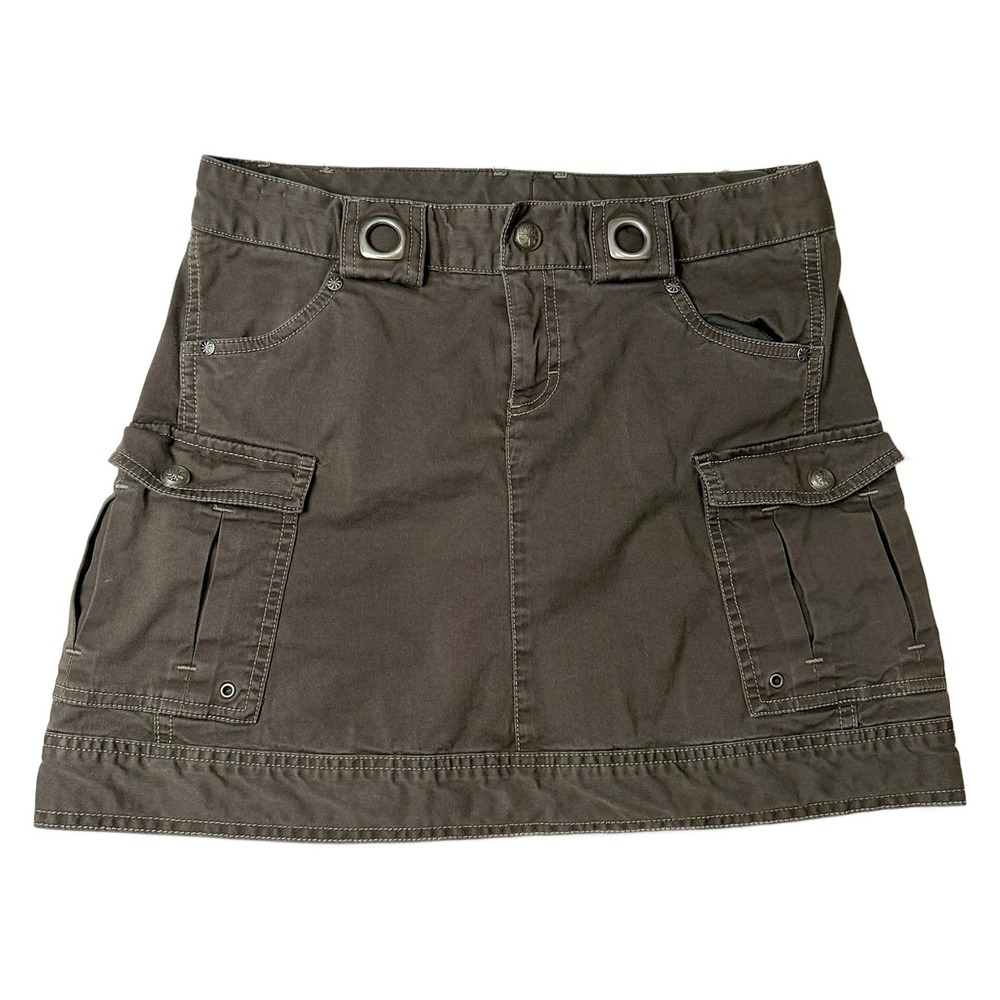 Athleta Olive Green Cargo Mini Skirt Organic Cotton Utility 841267 Womens 2